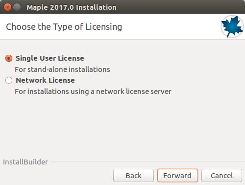 9. Keep Single User License selected (This will also