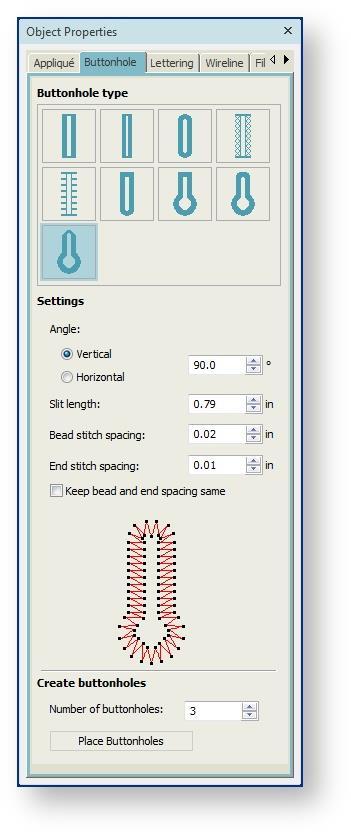 Add a line of evenly spaced buttonholes to a design with the Add Buttonholes tool. Open or create a design requiring buttonholes. Or open a product backdrop.