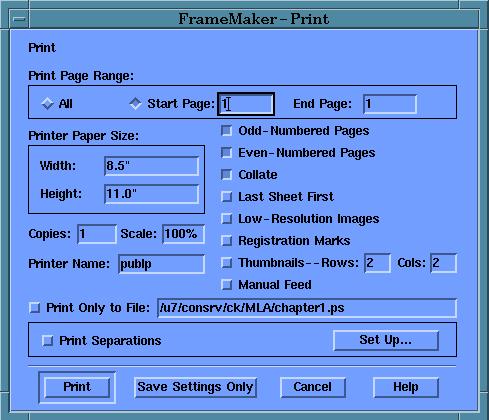 14 Exercise 5: PRINTING 1. Pull down the document File menu. 2. Click on Print. A dialog box will appear. 3.