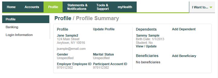 Profile The Profile Tab will assist you with reviewing your personal demographic information,
