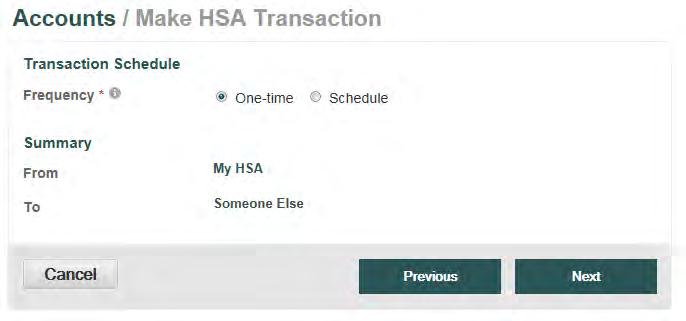 Payment Transaction Enter the frequency one-time or schedule and click on Next.
