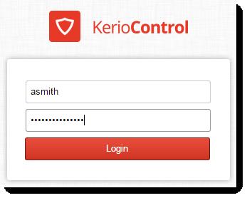For more information, contact your Kerio Control administrator. 2. In the Kerio Control Statistics login page, type your Kerio Control username and password.