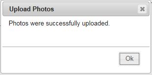 The system will display a confirmation message when the photos have been successfully