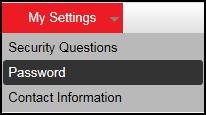 Changing Your Password You can change your password at any time from the My Settings tab in the menu bar. 1.