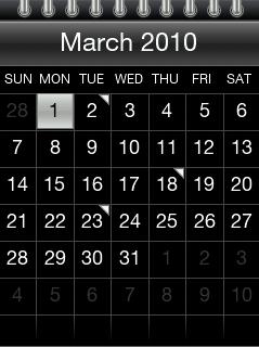 Chapter 8 More Apps 109 Viewing an event To check what events you have during a certain date, tap a date on the month calendar.
