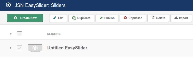 Product Usage Create a new slider You can see a list of created sliders or