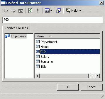 Unified Data Browser Note: If you want to read more than one row from the selected database table, check the Enable Multi-rows Dataset check box.