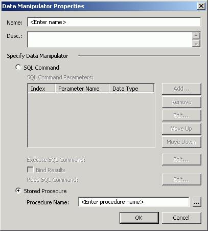 Unified Data Browser User s Manual Data Manipulator Properties: Stored Procedure