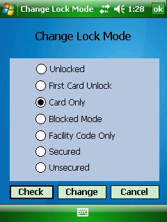 3: Mobile Configurator Change Lock Mode The Mobile Configurator allows the lock operator to change the mode of the lock. From the Lock menu, select Change Mode.