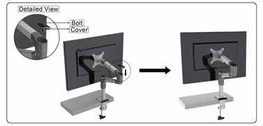 Attaching the Monitor and Arm to the Pole Assembly 1. Install the Extension Arm (2) over the Pole. (See Figure 10) 2.