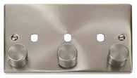 Way Dimmer Module (25 x 62mm) 186 2 Gang Dimmer Plate & Knobs (1630W Max) - 2 Apertures