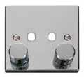 152PL 1 Gang Dimmer Plate & Knobs (800W Max) - 2 Apertures MD9010 1-10V Analogue Dimmer