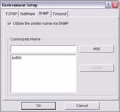 OPTION MENU In the Option menu, the following item can be selected: ITEM Use TCP/IP Protocol Use IPX/SPX Protocol Environment Setup EXPLANATION If this item is selected, AdminManager uses TCP/IP