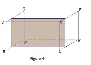 Example 2 The right rectangular prism in Figure 4 has been sliced with a plane parallel to face ABCD. The resulting slice is a rectangular region that is identical to the parallel face. a. Label the vertices of the rectangular region defined by the slice as WXYZ.