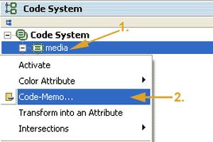 analysis. To do this, right-click on the desired code, and choose CODE-MEMO from the context menu. The Memo dialog box appears.