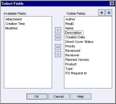 Lesson 7 Analyzing the Testing Process To set the appearance order of the visible fields, select ReqID and use the up arrow button to move the field under Author.
