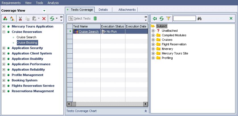Lesson 3 Planning Tests 4 Display the test plan tree. In the Tests Coverage tab, click the Select Tests button to show the test plan tree on the right.