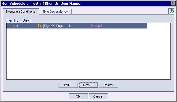 Select Passed to instruct Quality Center to execute the Sign-On User Name test only
