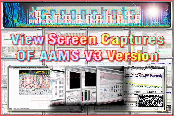 AAMS V3 - Screenshots Page AAMS Version 3 screenshots and pictures, the main page with the Auto Master Audio File button is the main starting point for audio mastering your own music or input any