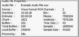 .wavpcm,.wv.). A popup window will appear with the standard AAMS directory, asking for an audio file to be imported and analyzed. The extension for that file is *.aam.