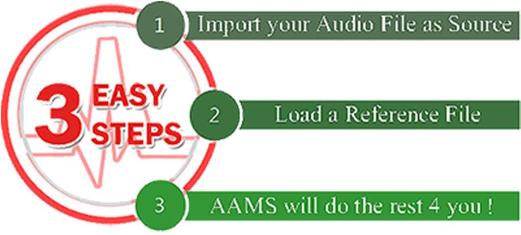 audio mastering but can master an audio file by just supplying a reference sound. With only a few button clicks, the user can master any audio file with AAMS!