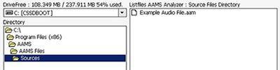 The job of AAMS Analyzer is to import audio files and convert them to a format that AAMS can understand and calculate with.