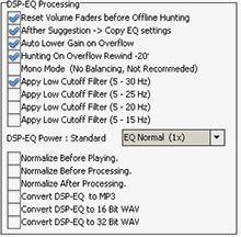 Settings The DSP-EQ can handle from 1 to 100 Band Graphic EQ settings. The Default is 100 Band Graphic EQ which is a very good setting for all applications.