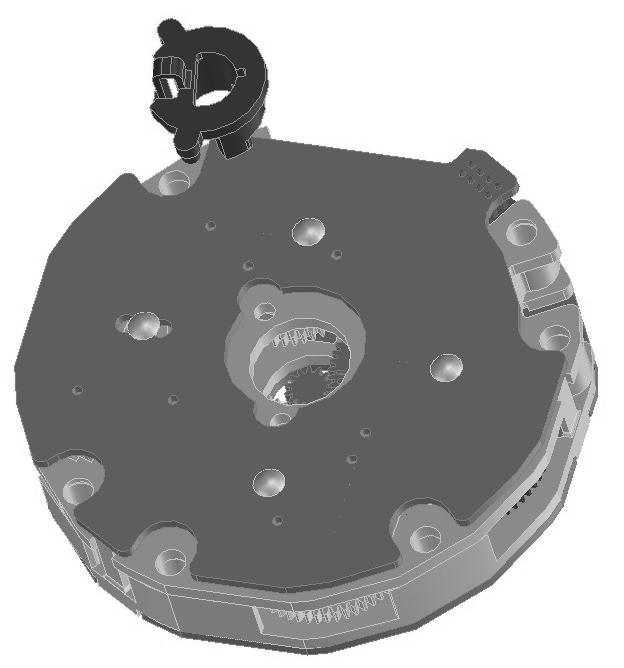 The zero positions of the coupling wheels are locked with a plastic plug for alignment to the single turn absolute encoder, with the coupling wheel being able to compensate for an angle error of