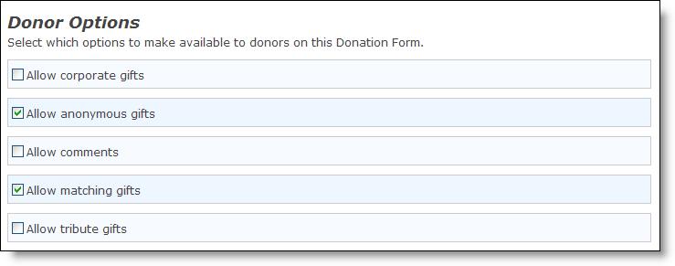 TEAM FUNDRAISING 21 To allow the donor to determine the frequency of the recurring gift on the donation form, select General.