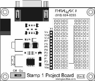 Select Project Board Configuration The BS1 Project Board may be setup for one of two configurations: 1. Experimenting by assembling circuits on the solderless breadboard. 2.