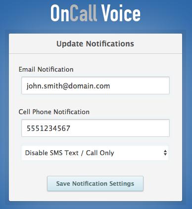 Likewise, if a cell phone number is not entered, the Call Out Notify and Call Alert Notify are disabled.