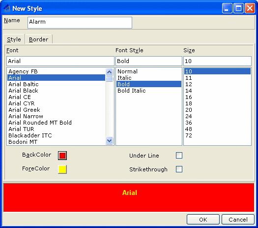 Styles (Formats) To create a new format Figure 4: Selecting styles and border for a format 1. On Styles dialog box, click Add button. New Style dialog box opens. 2.