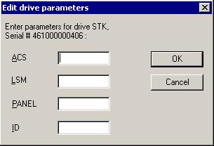 Installing and Configuring Obtain Tape Drive Parameters You can obtain the tape drive parameters by querying the status of the tape drives on the StorageTek ACSLS library.