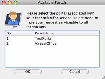 Using Virtual Assist Step 5 The list of Available Portals is displayed.