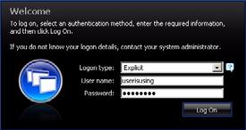 The login window displays. For Logon type, select either Anonymous or Explicit. Select Anonymous to login without providing a user name.