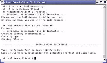 Note Step 3 You must be logged in as root to install NetExtender, although many Linux systems will allow the sudo.