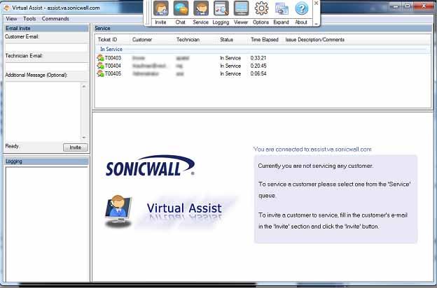 Using Virtual Assist Step 6 The Virtual Assist standalone application launches. The technician is now ready to assist customers.