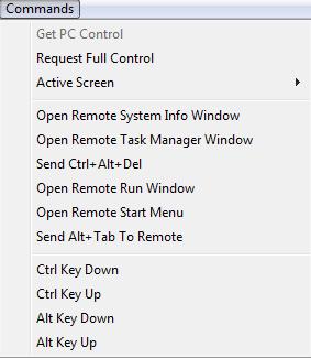 Using Virtual Assist Using Additional Virtual Assist Technician Commands The Commands pulldown menu in the top left of the Virtual Assist window provides access to several of the options described