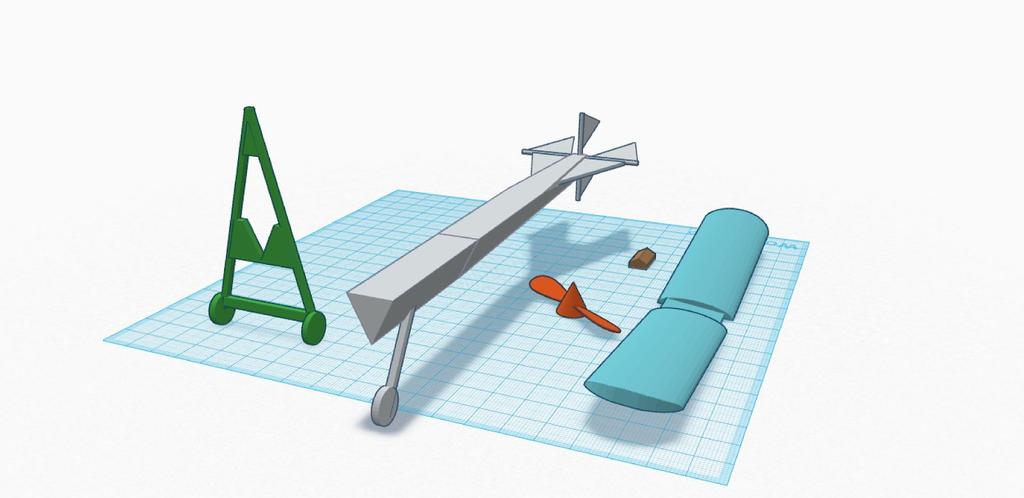 Drag the A-frame, rotate it 90 degrees and position it on the workplane. 9. Separating the tail from the body The only part of the tail you need to separate from the body is the vertical one, however it must be on it s own.