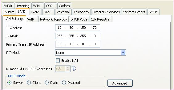 Select the VoIP tab as shown in the following screen. The H323 Gatekeeper Enable box is checked to allow the use of Avaya IP Telephones using the H.