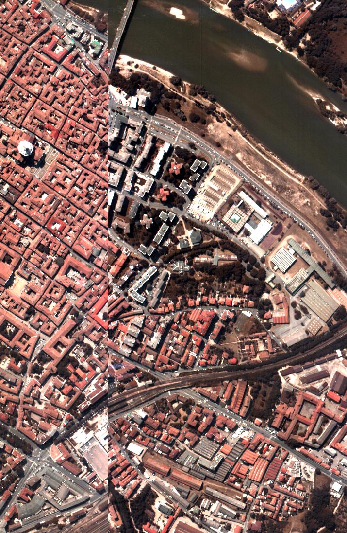 Figure 7: The false color composite (band 10, 20, 40) and groundtruth map of Pavia Centre same label is generated by x = qx1 + (1 q)x2, where q is a random number chosen from the uniform distribution