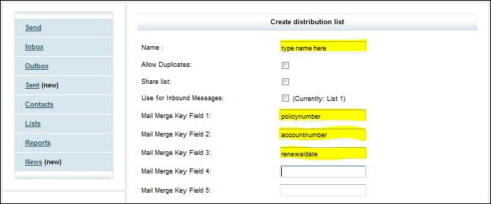 A distribution list comes into its own when combined with a template, allowing messages to be personalised in a way similar to a mail merge. 1. Select Lists 2. Click on Create 3.