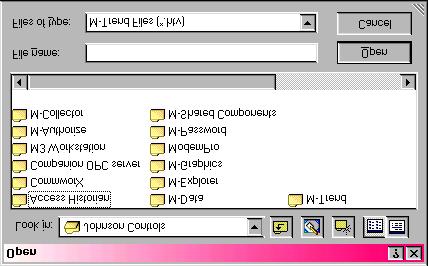 3-8 Operator s Guide Opening an M-Trend File To open an M-Trend file: 1. On the File menu, click Open. The Open dialog box appears (Figure 3-3). Figure 3-3: File - Open Dialog Box 2.