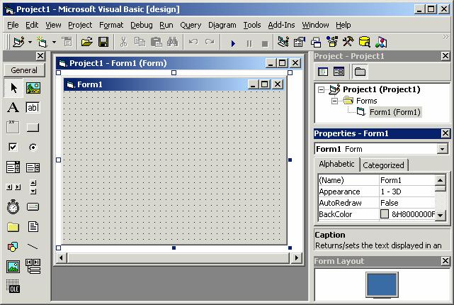 Giáo trình Visual Basic 6.0 5 2. Màn hình làm việc Màn hình Visual Basic có dạng ToolBa r Menu Bar ToolBo x Form Window Project Explore r Propert y Window Form Layout Window Hình 1.