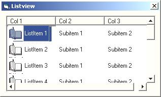 122 Giáo trình Visual Basic 6.0 Private Sub Form_Load() Dim clm As ColumnHeader Dim itm As ListItem Dim i As Integer For i = 1 To 3 Set clm = ListView1.ColumnHeaders.Add() clm.