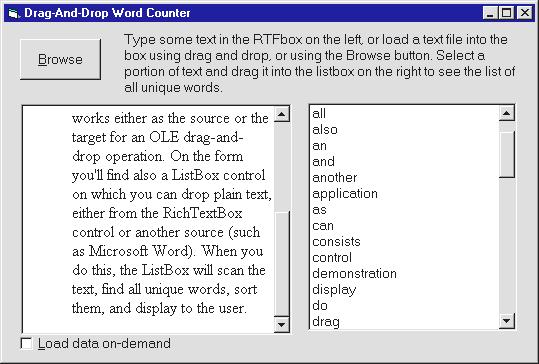 Giáo trình Visual Basic 6.0 161 II. MỘT CHƯƠNG TRÌNH VÍ DỤ Phần này trình bày một chương trình ví dụ có giao diện như hình 16.2 Hình 16.