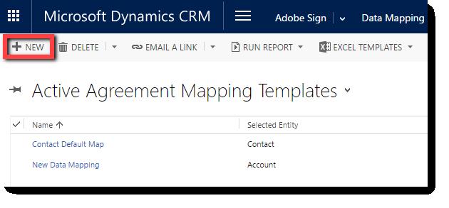 This loads the Active Agreement Mapping Templates page.