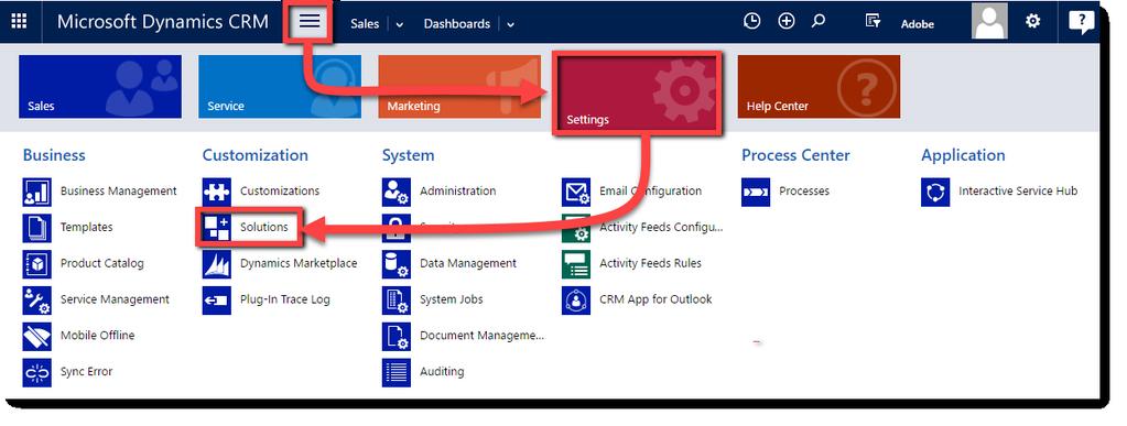 Installing the Package Log in to your Dynamics CRM