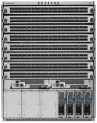 Cisco Nexus 9500 Platform for Cisco ACI Deployment N9K-C9504: 4-Slot Chassis Up to 4 line cards Up to 4 power supplies Up to 6 fabric