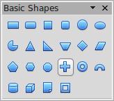 Basic shapes The Basic Shapes icon makes available a range of tools for drawing basic shapes, including a